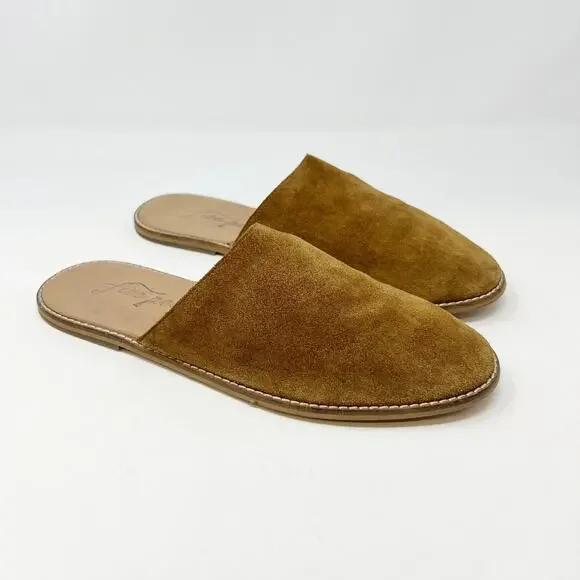 Free People Coronada Suede Slip-on Mules in Cognac Flats Slides Women 41 US 8.5 - Picture 2 of 13